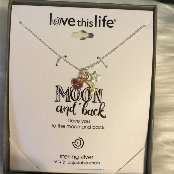 LOVE This Life I Love You To The Moon And Back 16 In. Sterling Silver Ne… - Picture 2 of 10
